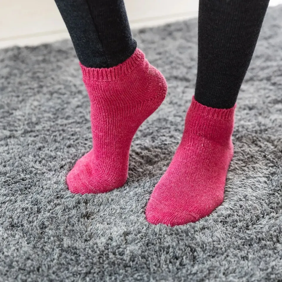 LiliNappy Hirsch Natur EliaYoga chaussettes femme laine et soie