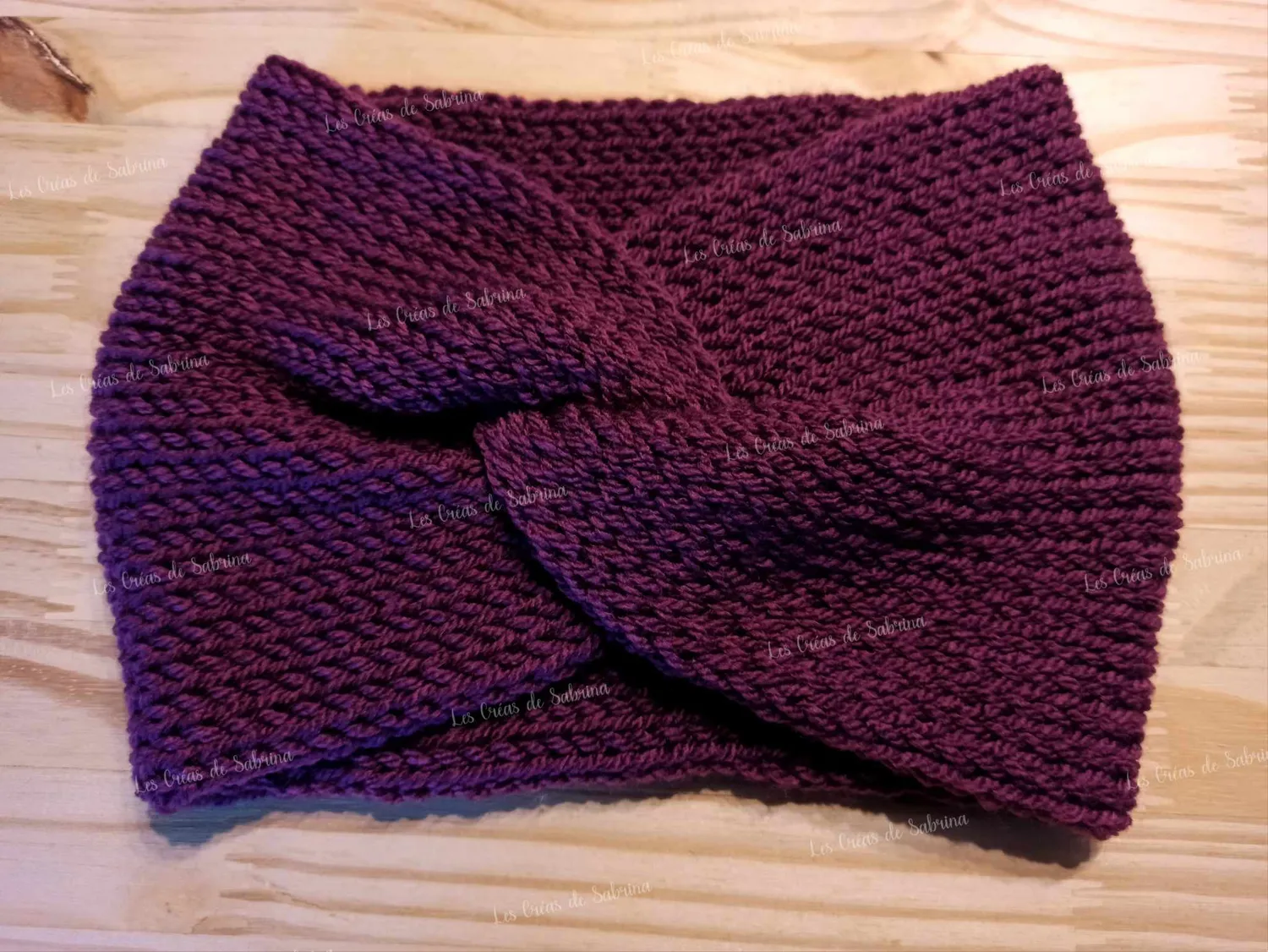 Les Créas de Sabrina bandeau croisé adulte tricoté acrylique