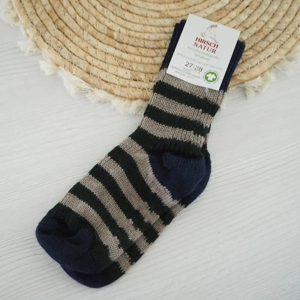Hirsch Natur chaussettes en pure laine pour enfants