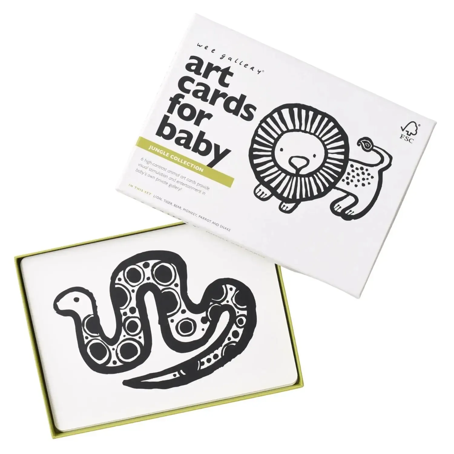 Wee Gallery cartes éveil bébé noir et blanc 6 contraste