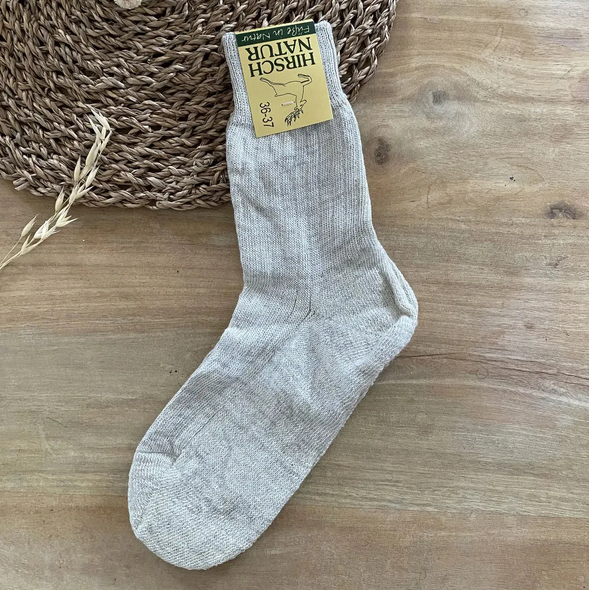 Hirsch Natur chaussettes adultes laine coton lin chaudes