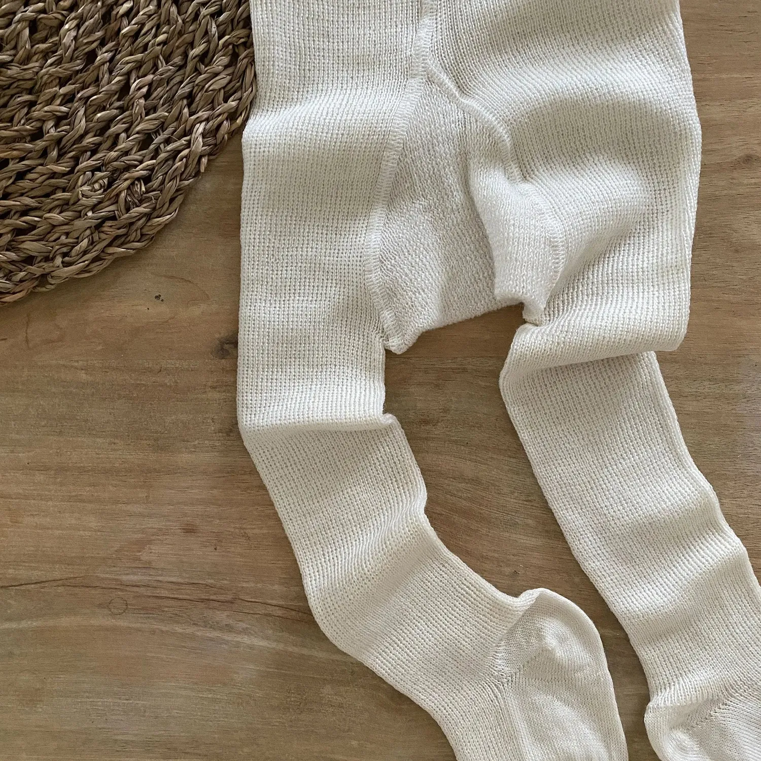 Hirsch Natur collant bébé laine mérinos bio
