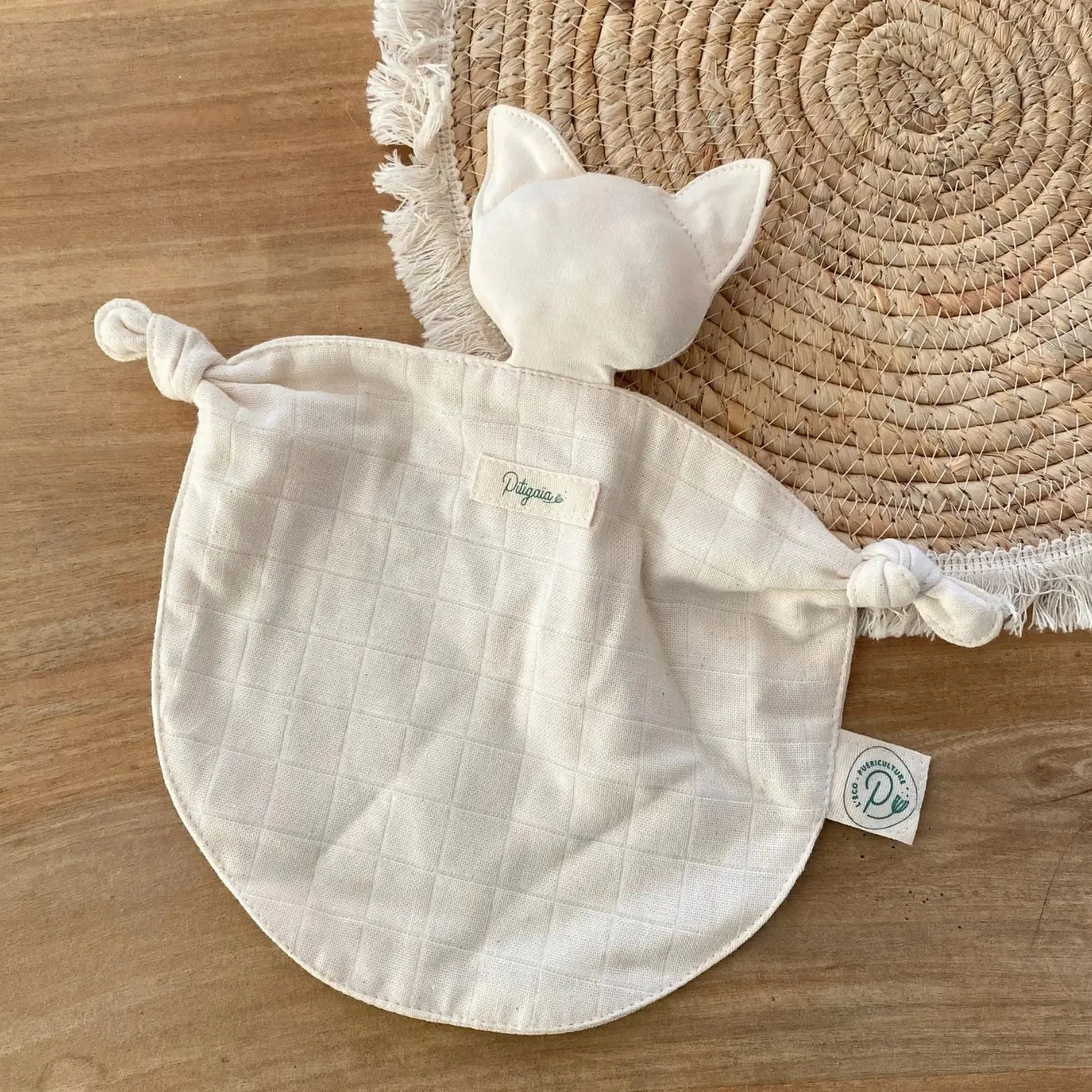 Pitigaïa doudou plat coton bio naissance