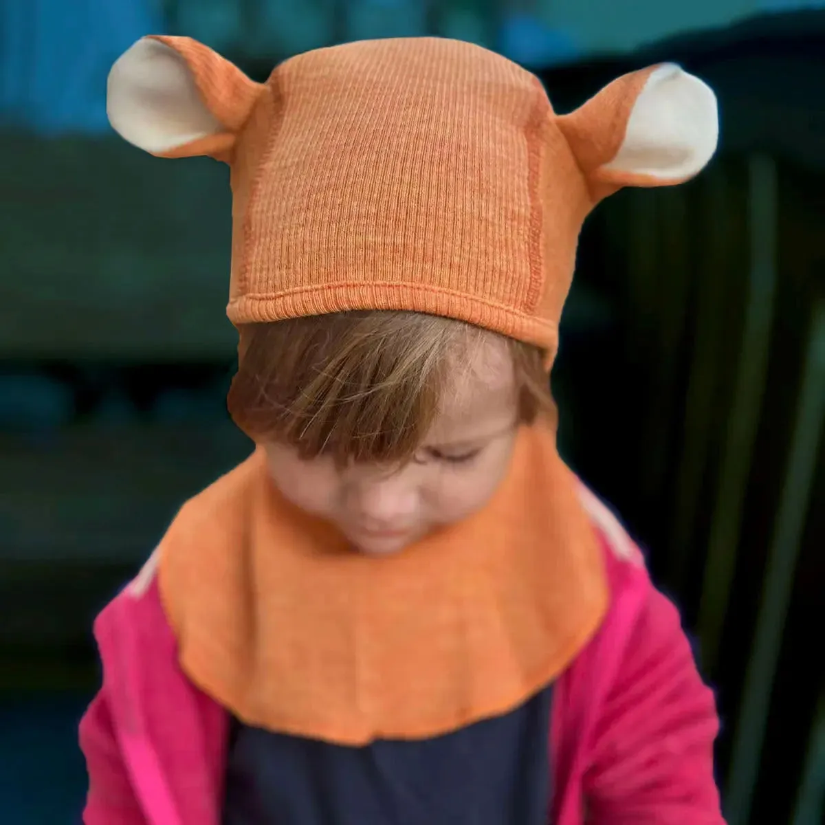 Manymonths Teddy Bear Ears cagoule en laine mérinos