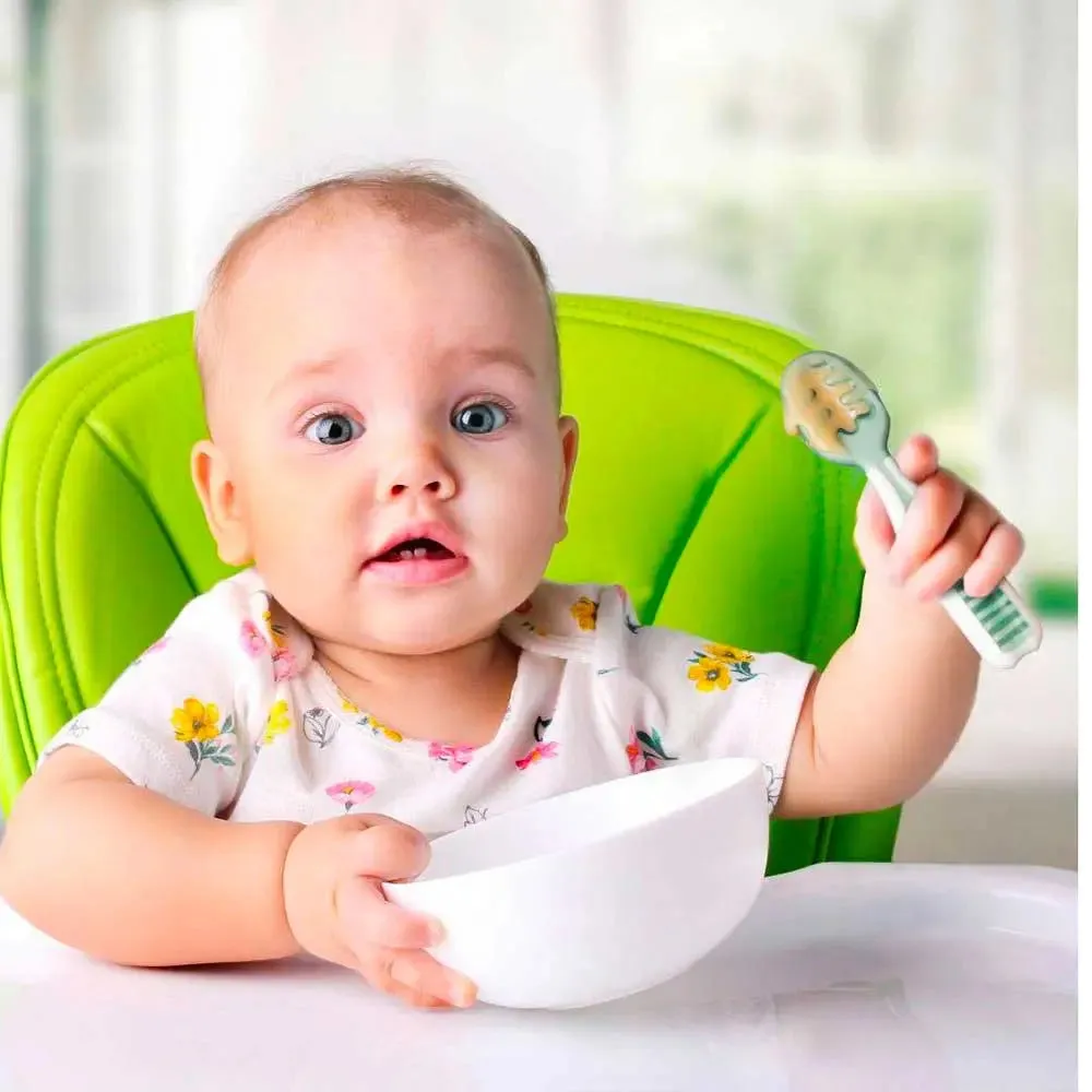 Num Num GOOtensils pré-cuillères bébé gris et vert, 2 pièces