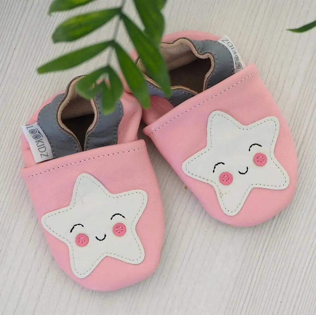 Lookidz chaussons cuir souple bébé 0-6 mois