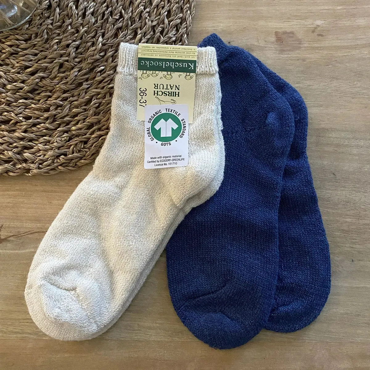 LiliNappy Hirsch Natur EliaYoga chaussettes femme laine et soie