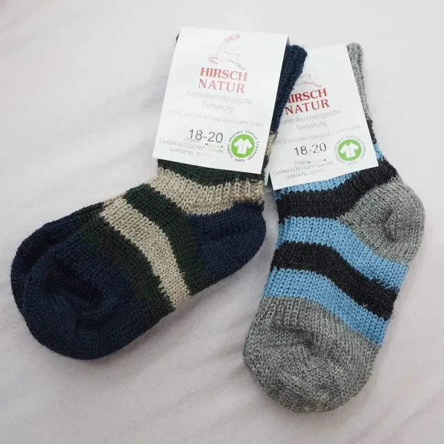 Hirsch Natur chaussettes en pure laine pour enfants