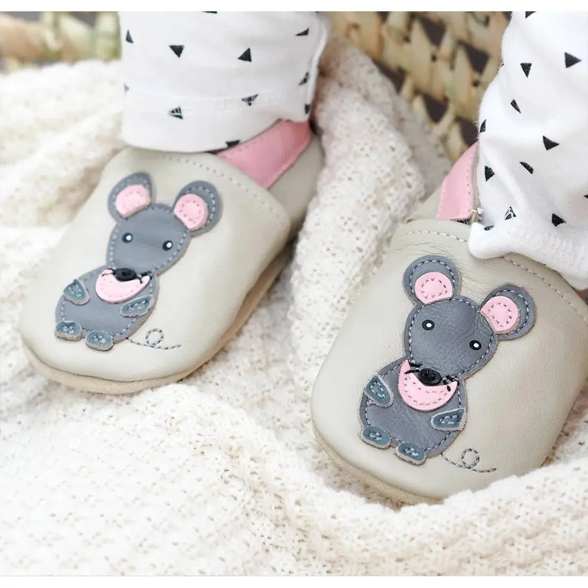 Lookidz chaussons cuir souple bébé 0-6 mois