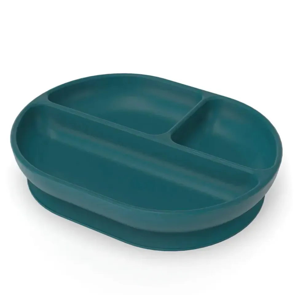 Ekobo Assiette bébé à ventouse 3 compartiments silicone