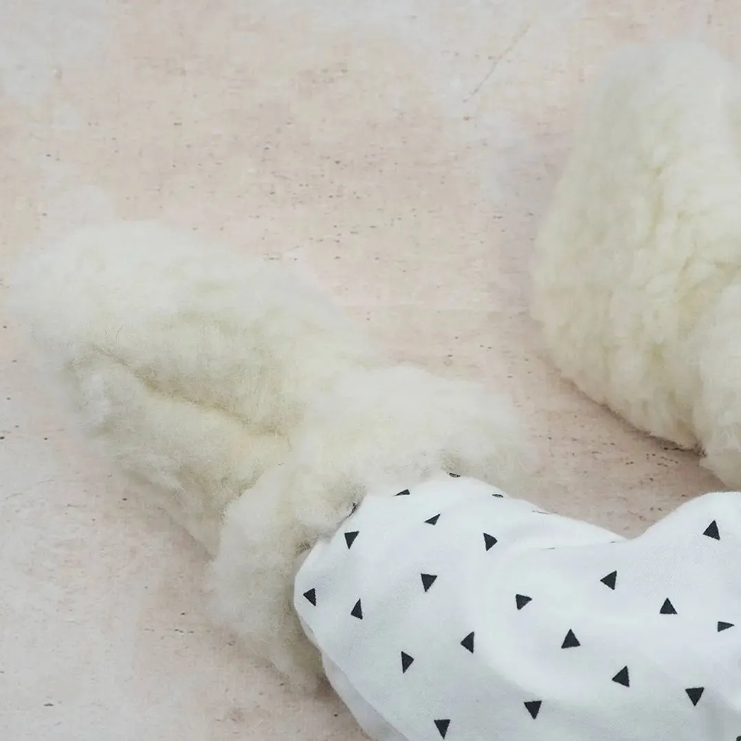 Saling chaussons bébé en laine vierge naturels, naissance à 18 mois