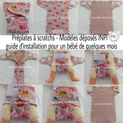 Les Créas de Sabrina Préplate à scratchs couche lavable