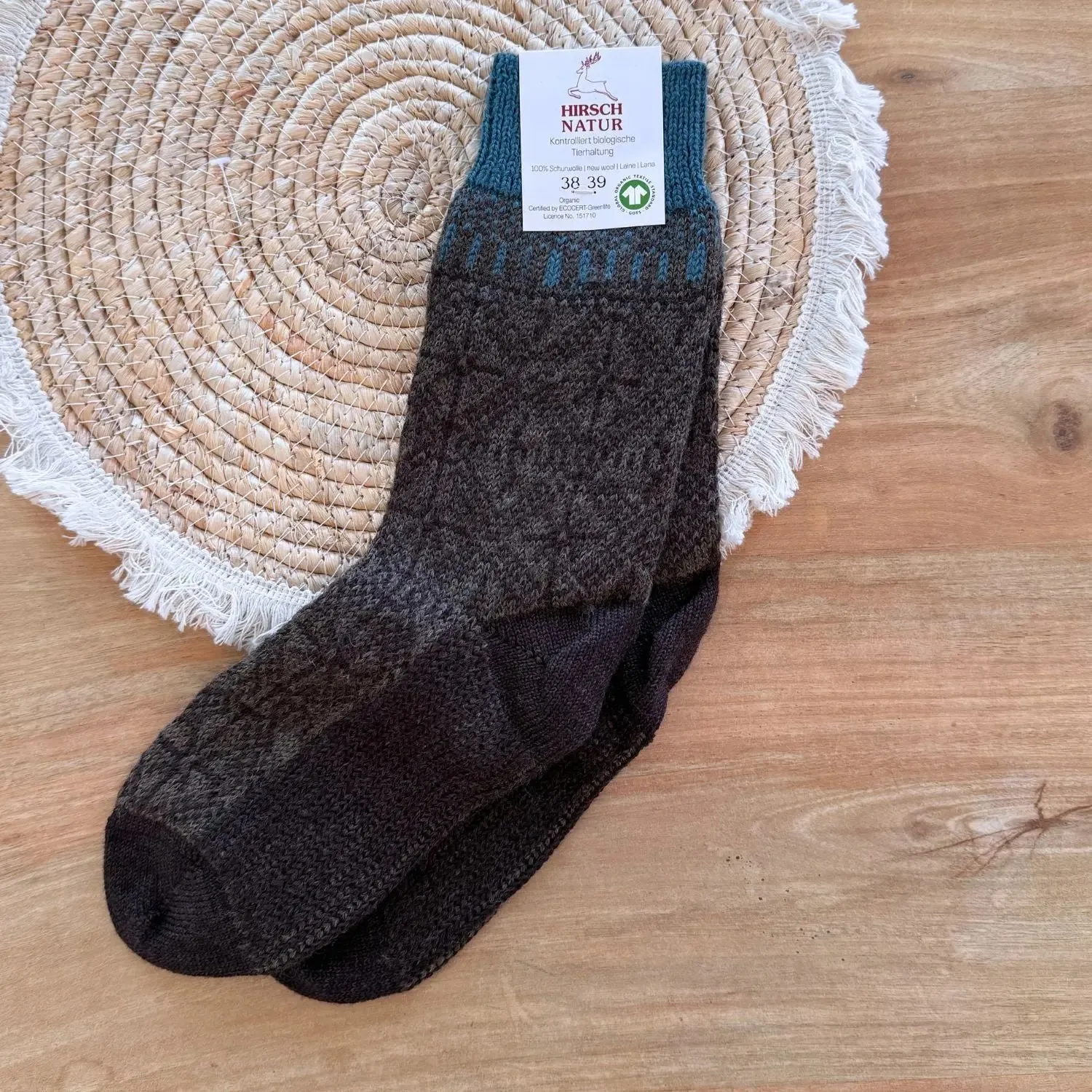 Hirsch Natur chaussettes flocons laine