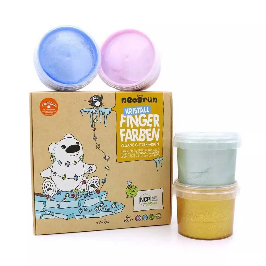LiliNappy Neogrün coffret peinture à doigts naturelle 4 pots