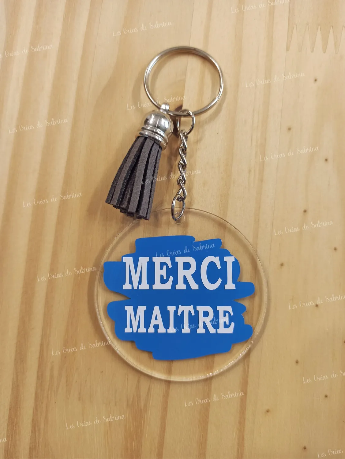 Les Créas de Sabrina porte-clés acrylique pompon cuir