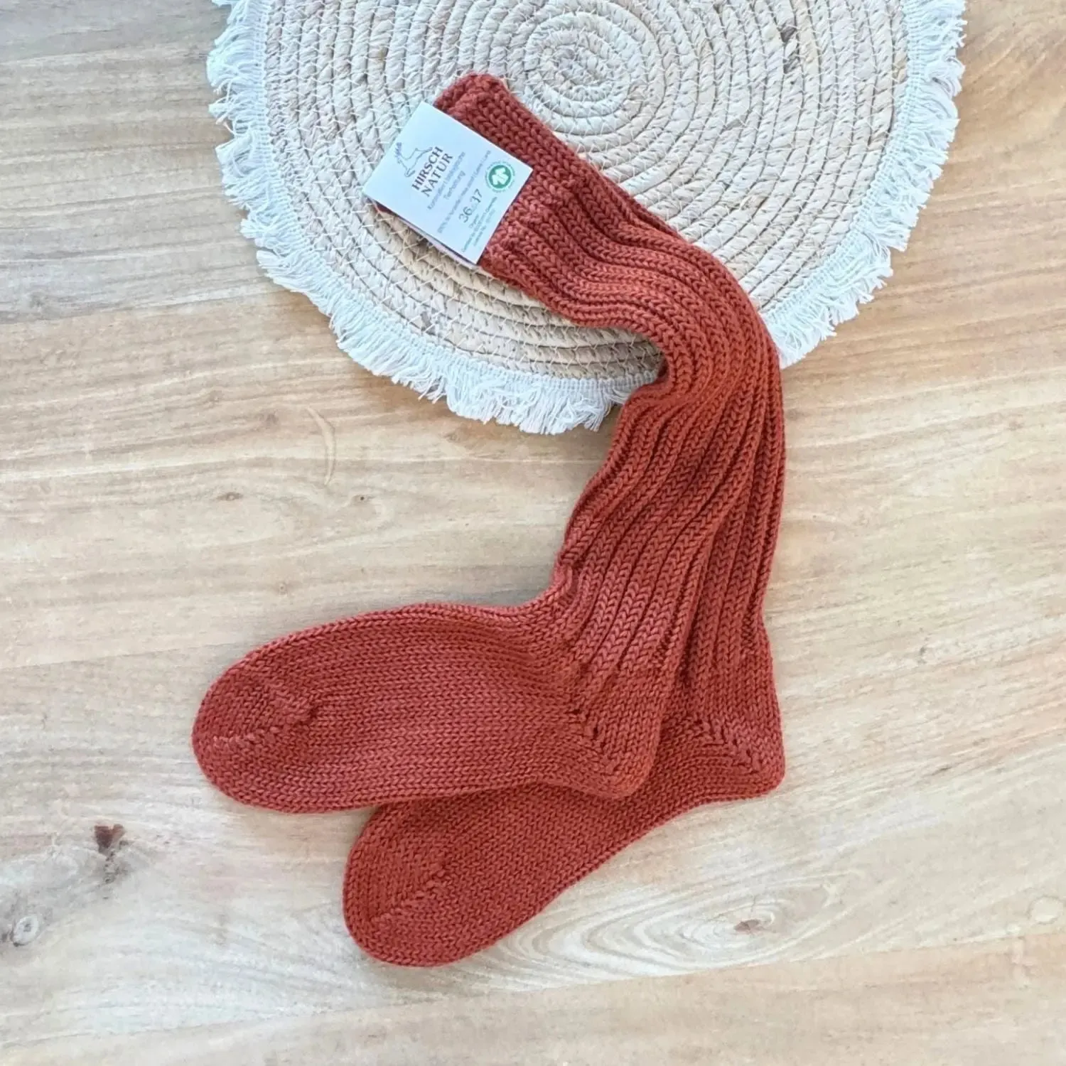LiliNappy Hirsch Natur Chaussettes hautes laine bio