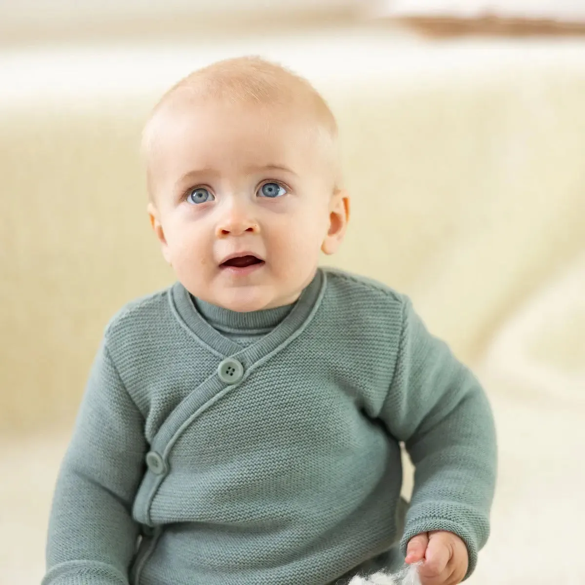 Disana gilet laine mérinos bébé boutons tagua