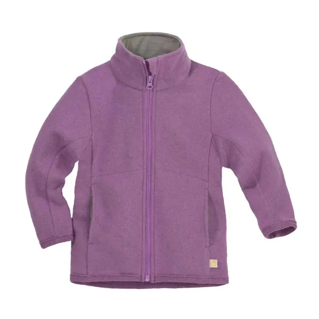 Disana veste zippée laine mérinos lilas légère