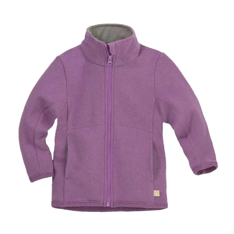 Disana veste zippée laine mérinos lilas légère