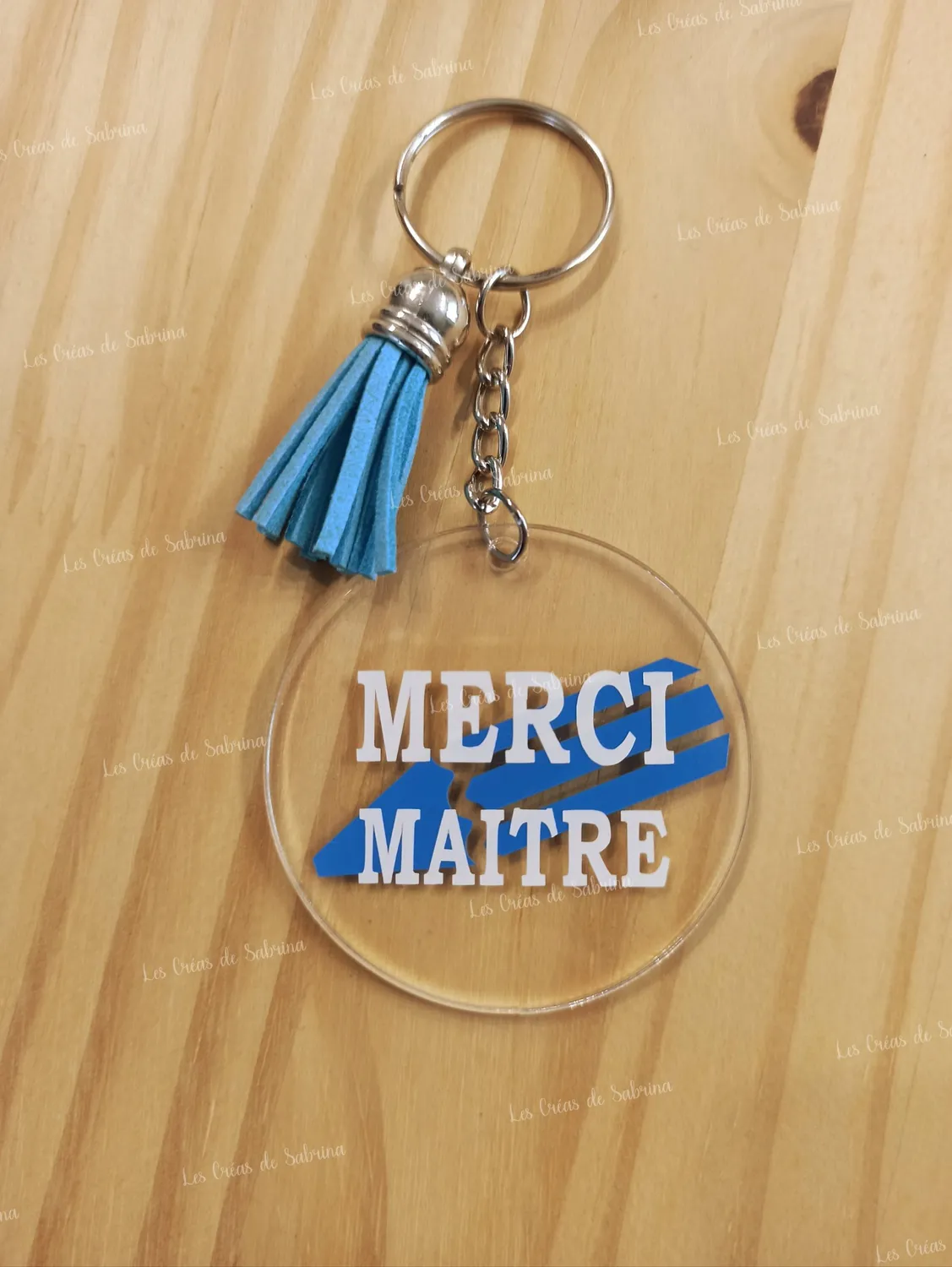 Les Créas de Sabrina porte-clés acrylique pompon cuir