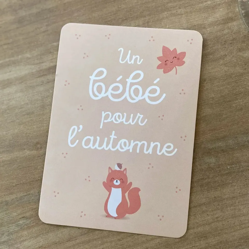 LiliNappy Zü Un bébé pour l'automne carte naissance