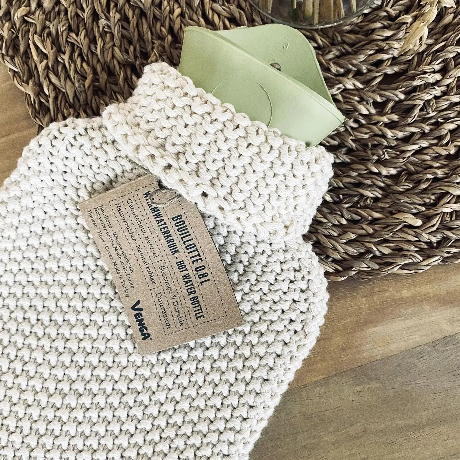 Bouillotte Écologique Latex et Coton Bio 800 ml