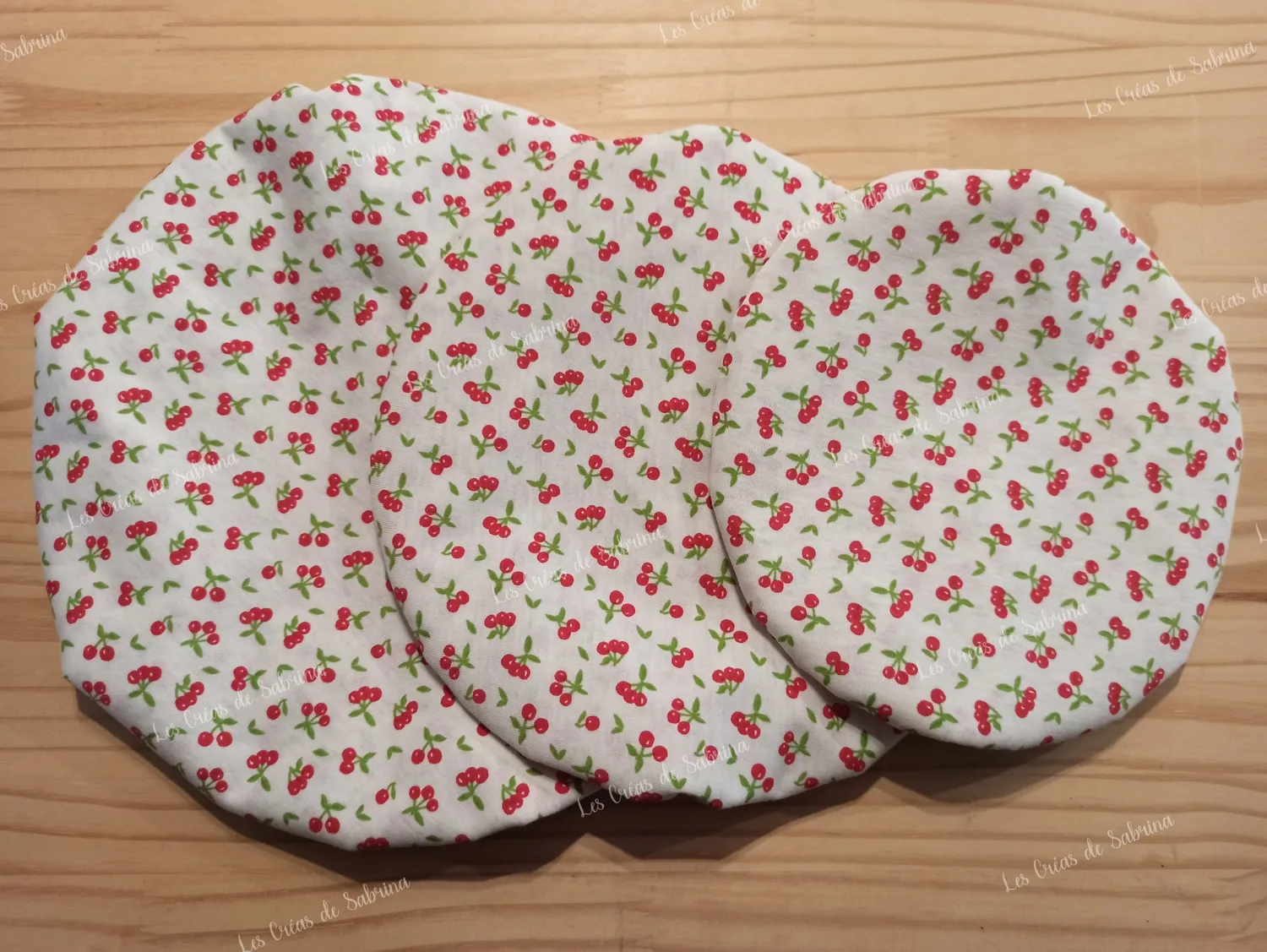Les Créas de Sabrina Lot de 3 charlottes à plat Cerises
