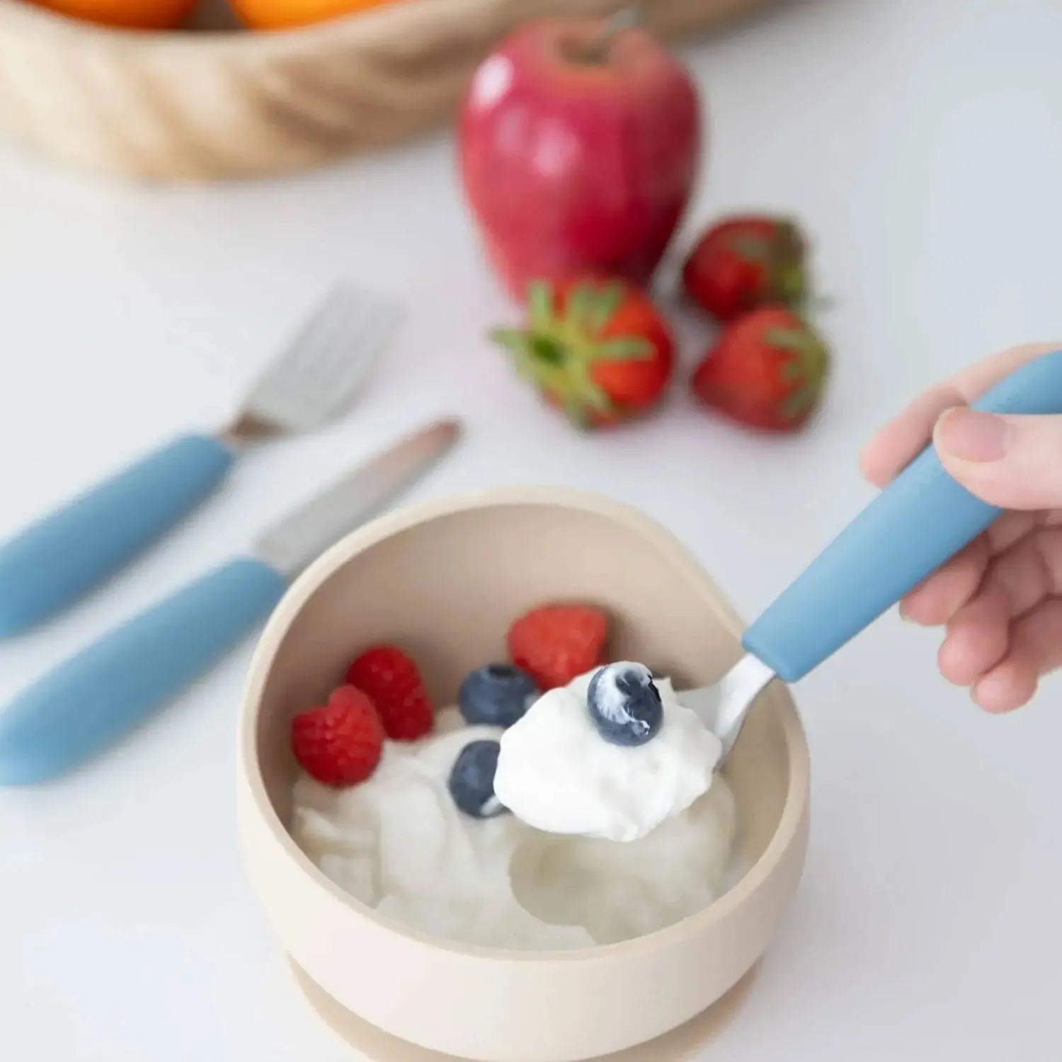 KiddiKutter set 3 couverts enfant inox et silicone