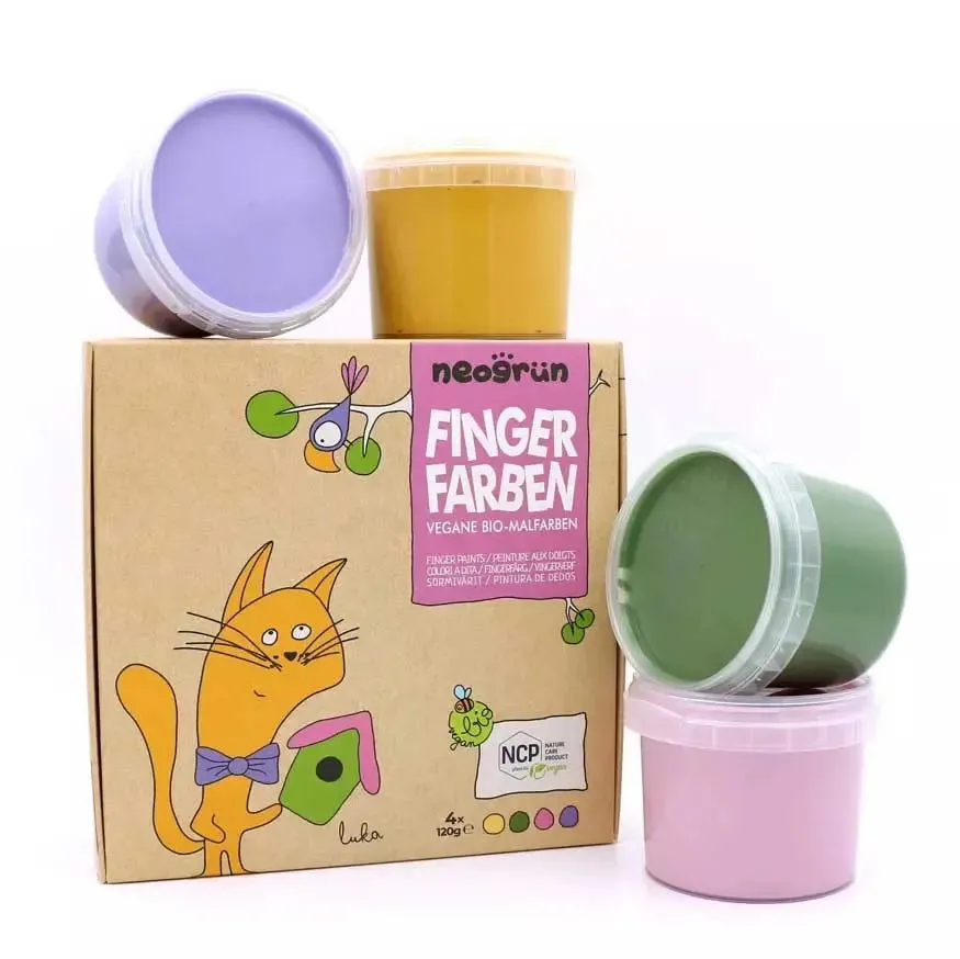 LiliNappy Neogrün coffret peinture à doigts naturelle 4 pots
