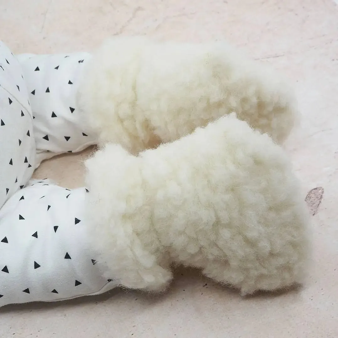 Saling chaussons bébé en laine vierge naturels, naissance à 18 mois
