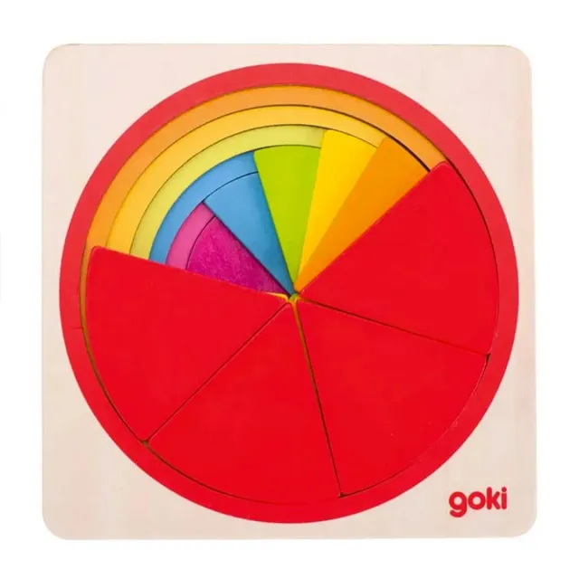 LiliNappy Goki puzzle cercle multicolore en bois 21 pièces