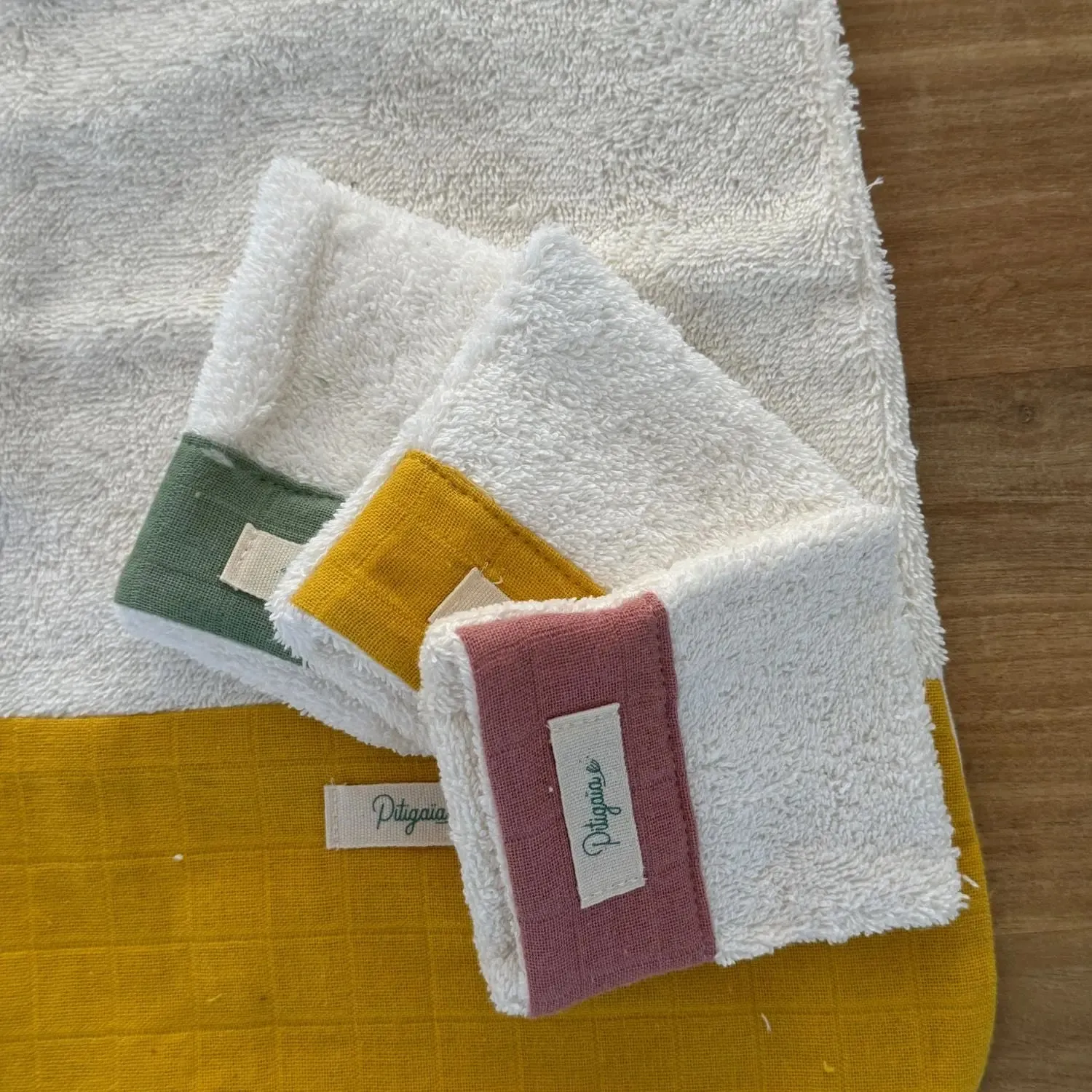 Pitigaïa trio mini-gants coton bio 10x12cm enfant