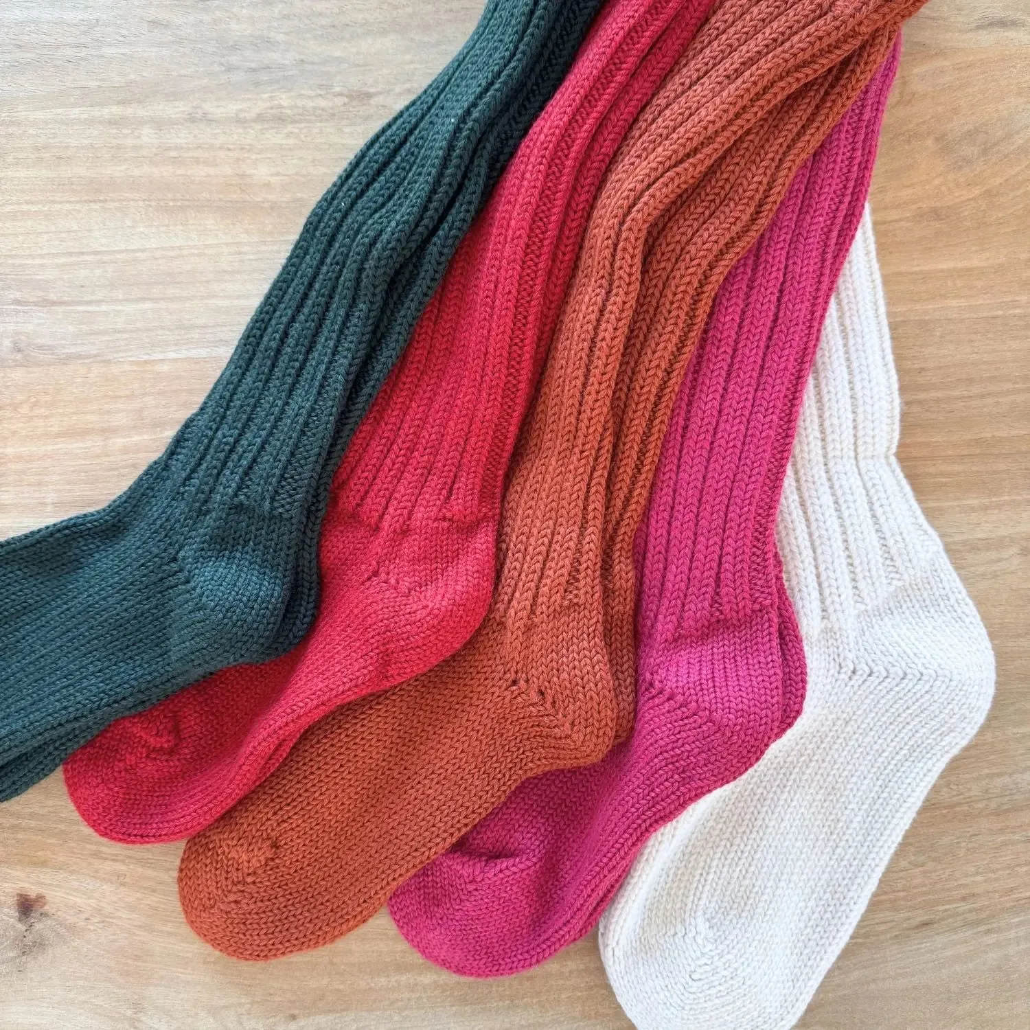 LiliNappy Hirsch Natur Chaussettes hautes laine bio