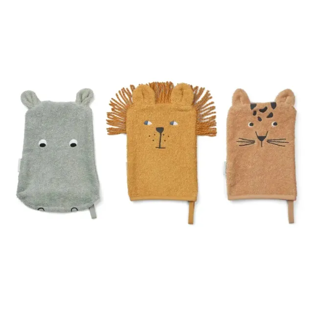 Liewood Sylvester Safari Mix gants de bain coton bio