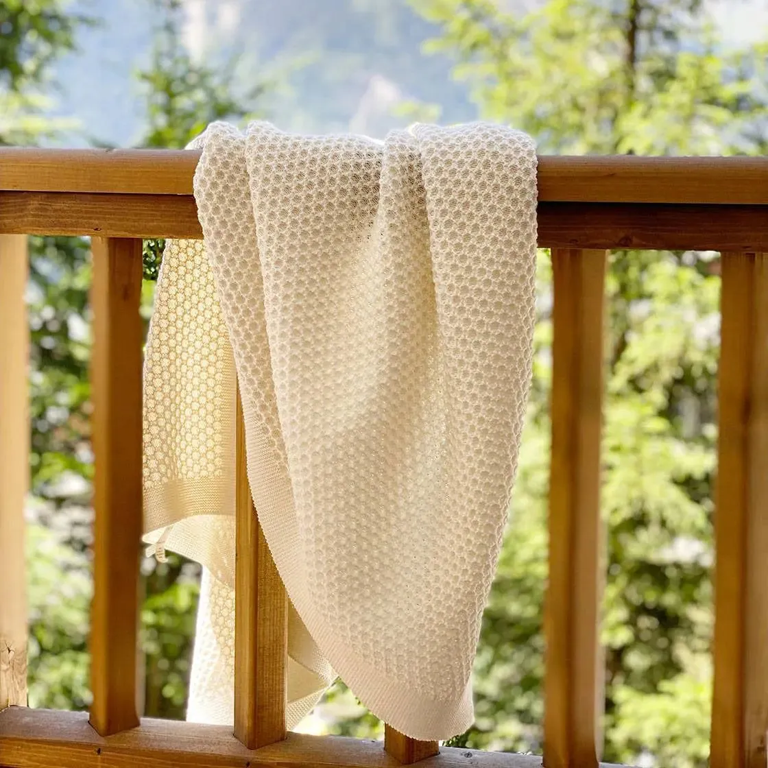 Disana Couverture Bébé Nid d'Abeilles Laine