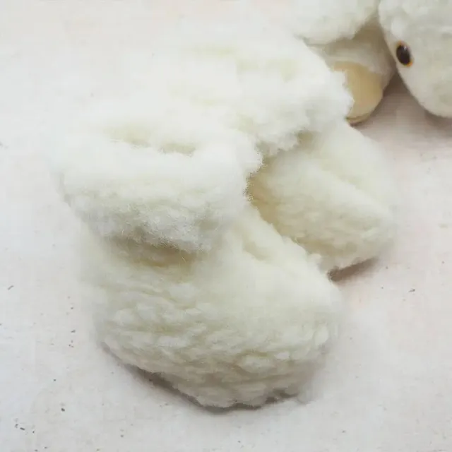 Saling chaussons bébé en laine vierge naturels, naissance à 18 mois