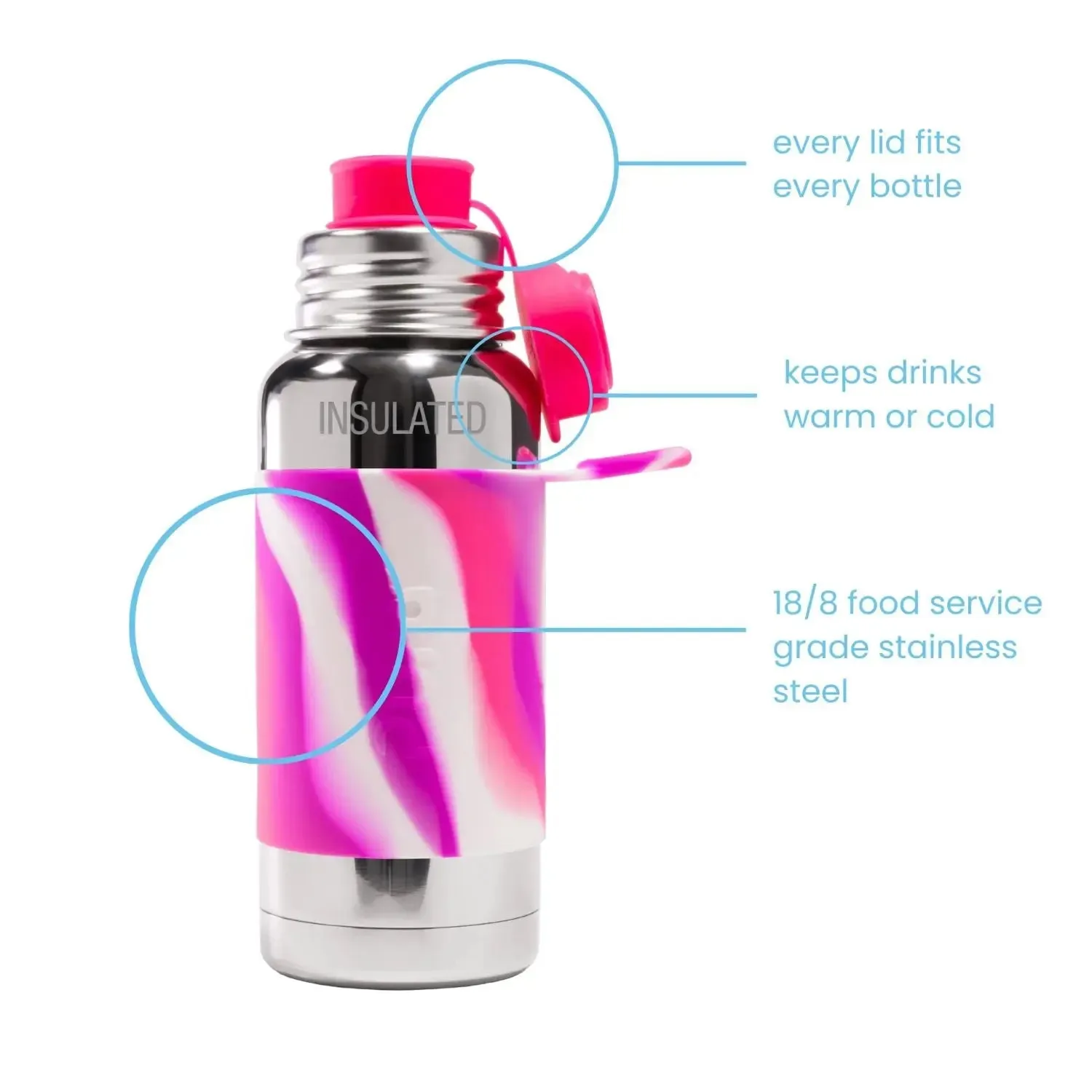Pura gourde isotherme inox 475 ml sans plastique