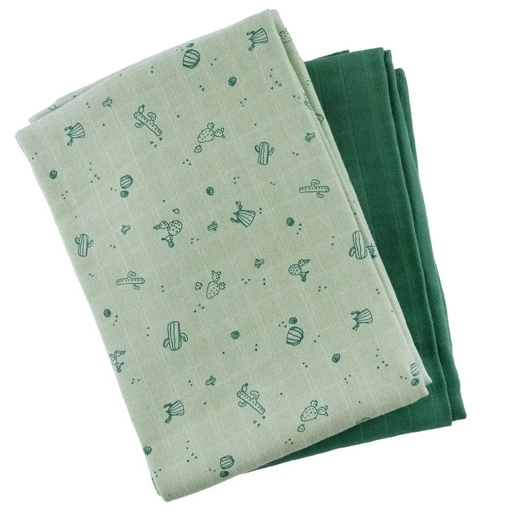 Popolini maxi-langes en coton bio, lot de 2, 120 x 120 cm