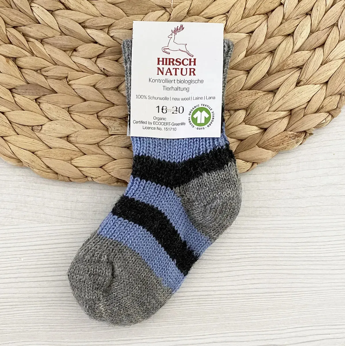 Hirsch Natur chaussettes en pure laine pour enfants