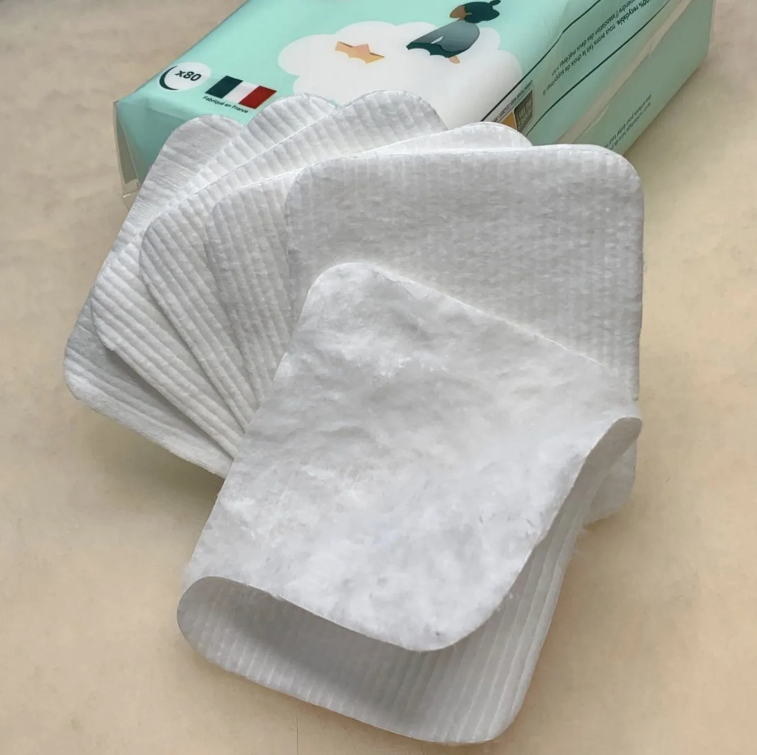 BEBE AU NATUREL Maxi Carrés coton bébé bio 80 pièces