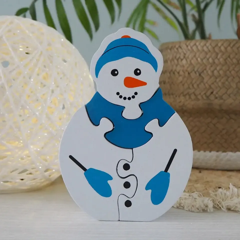 Lanka Kade puzzle bonhomme de neige en bois 4 pièces