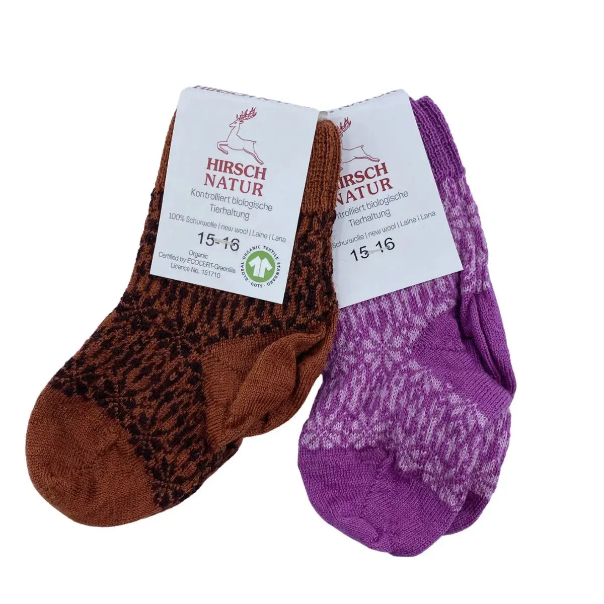 Hirsch Natur Chaussettes Laine Étoile