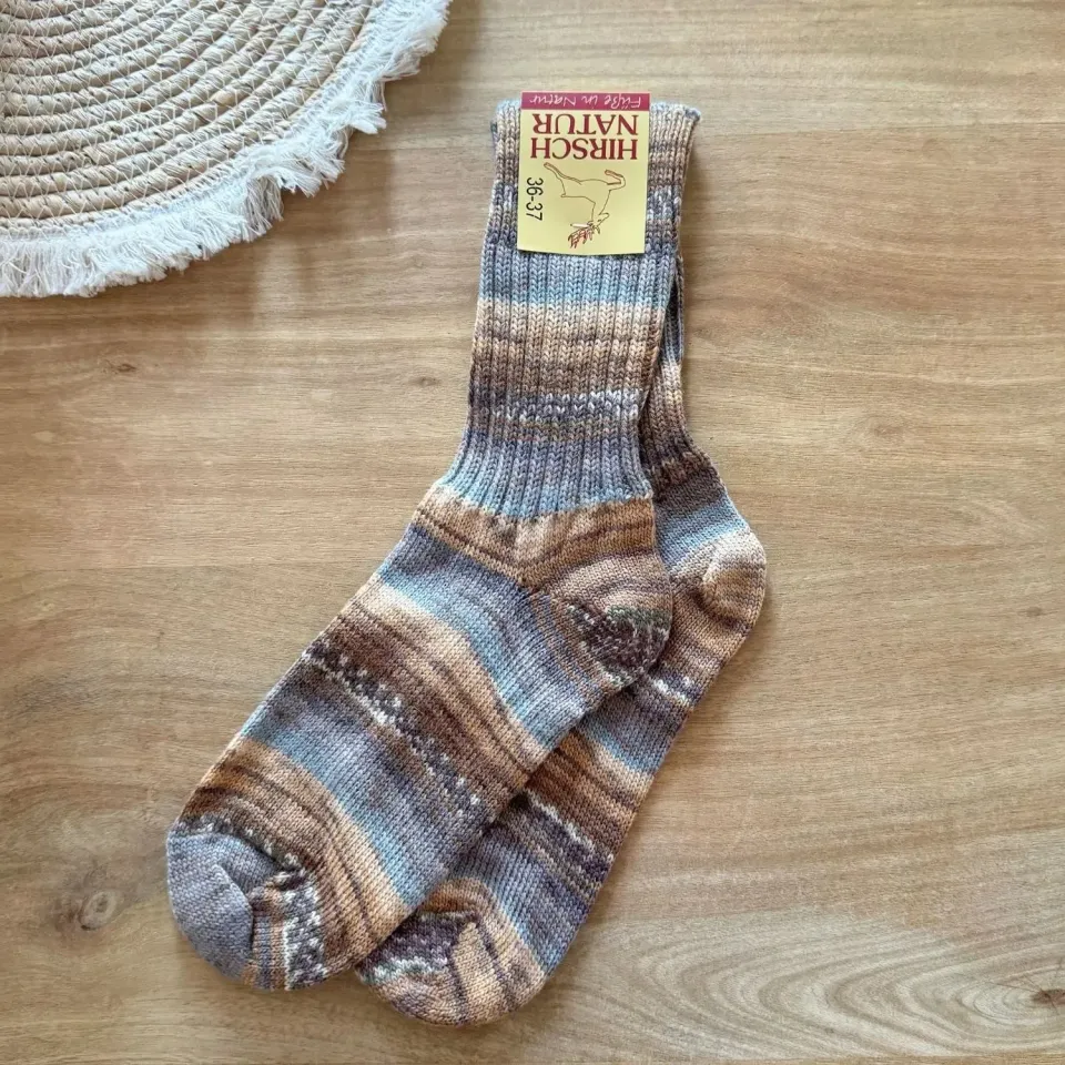 Hirsch Natur chaussettes laine rayées adultes