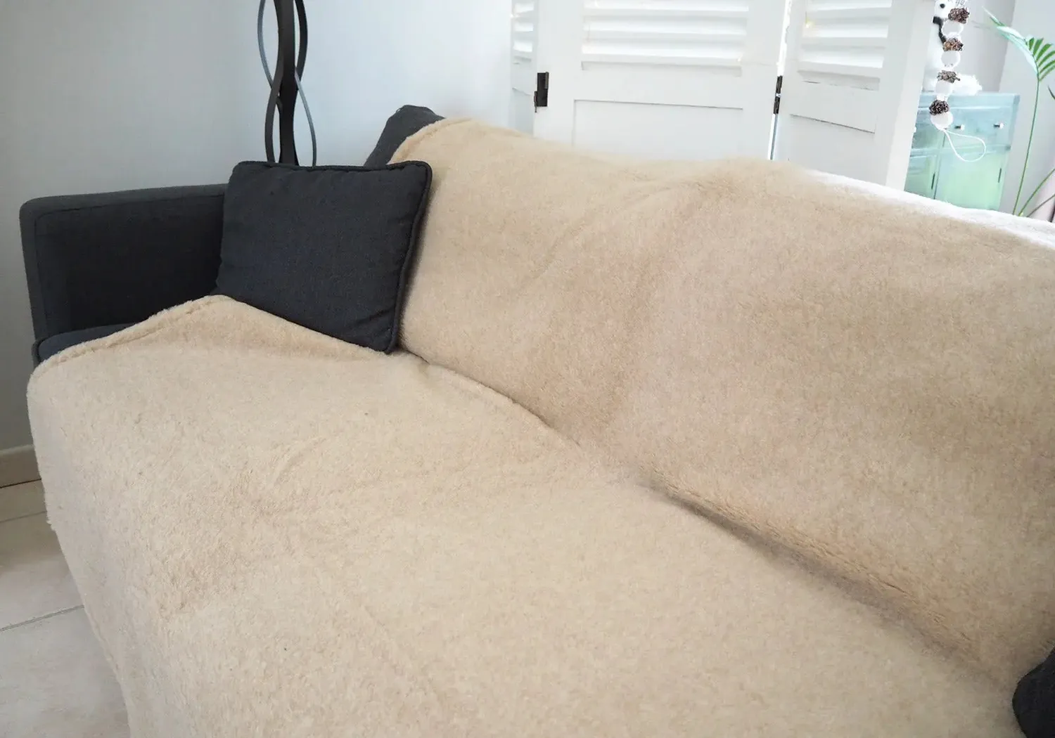 Saling Couverture pure laine vierge & poil de chameau 150x185 cm