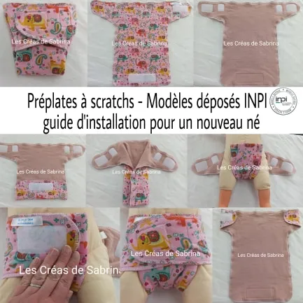 Les Créas de Sabrina Préplate à scratchs couche lavable
