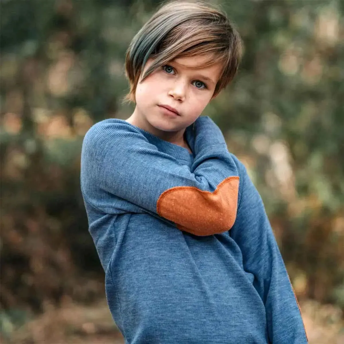 ManyMonths pull laine mérinos Elbow patch enfant chaud