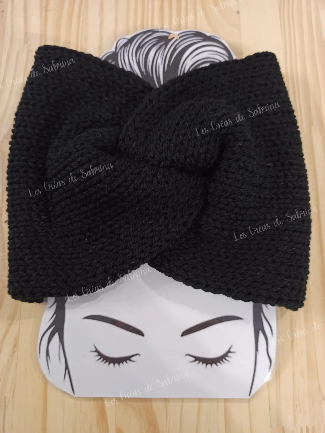 Les Créas de Sabrina bandeau croisé adulte tricoté acrylique