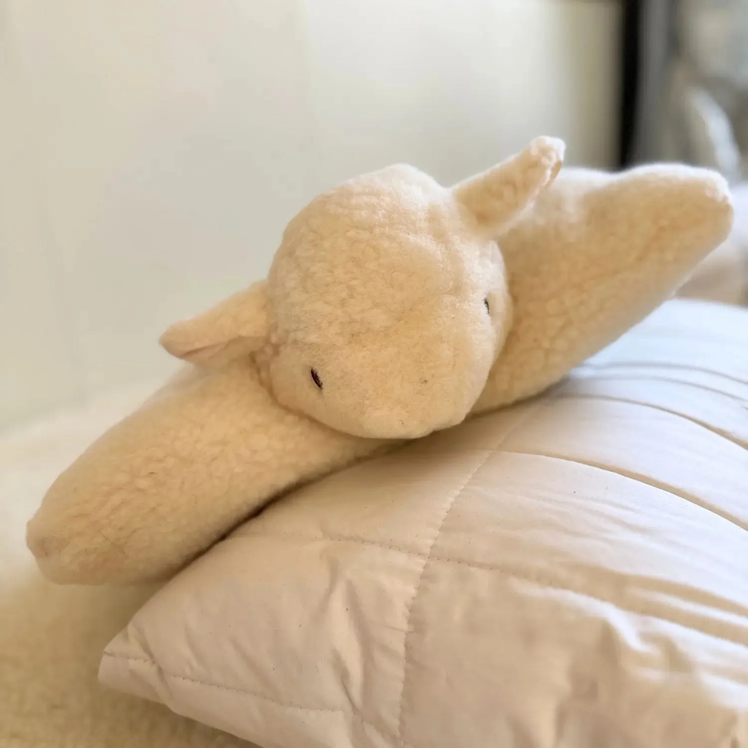 Sassoupi coussin doudou mouton laine vierge 30x40 cm
