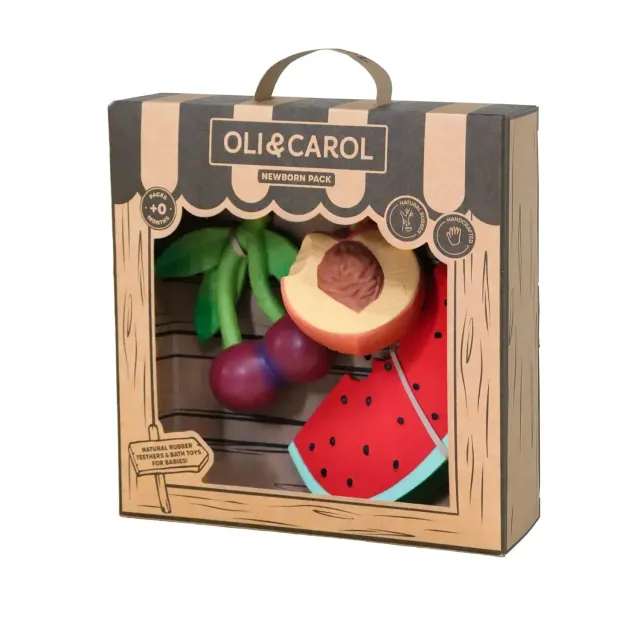 Oli & Carol Fruit Salad coffret 3 jouets dentition caoutchouc