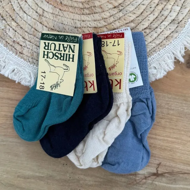 Chaussettes fines en laine bio Hirsch Natur